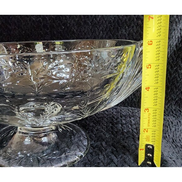 Rock Sharpe Crystal Anniversary Fruit Bowl – Elegant Glass Centerpiece, 1940s - Picture 15 of 15